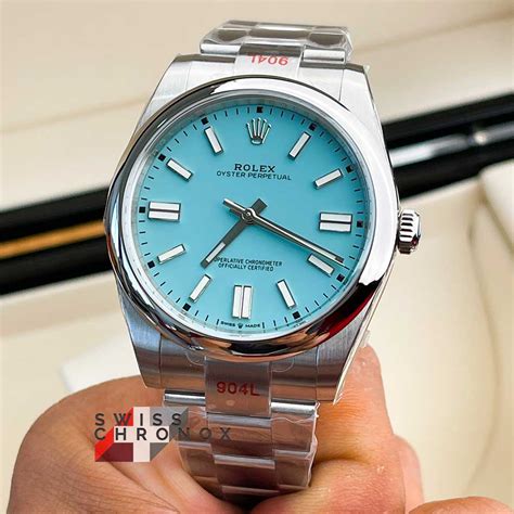 Rolex 124300 Turquoise Blue Oyster Perpetual 41 .